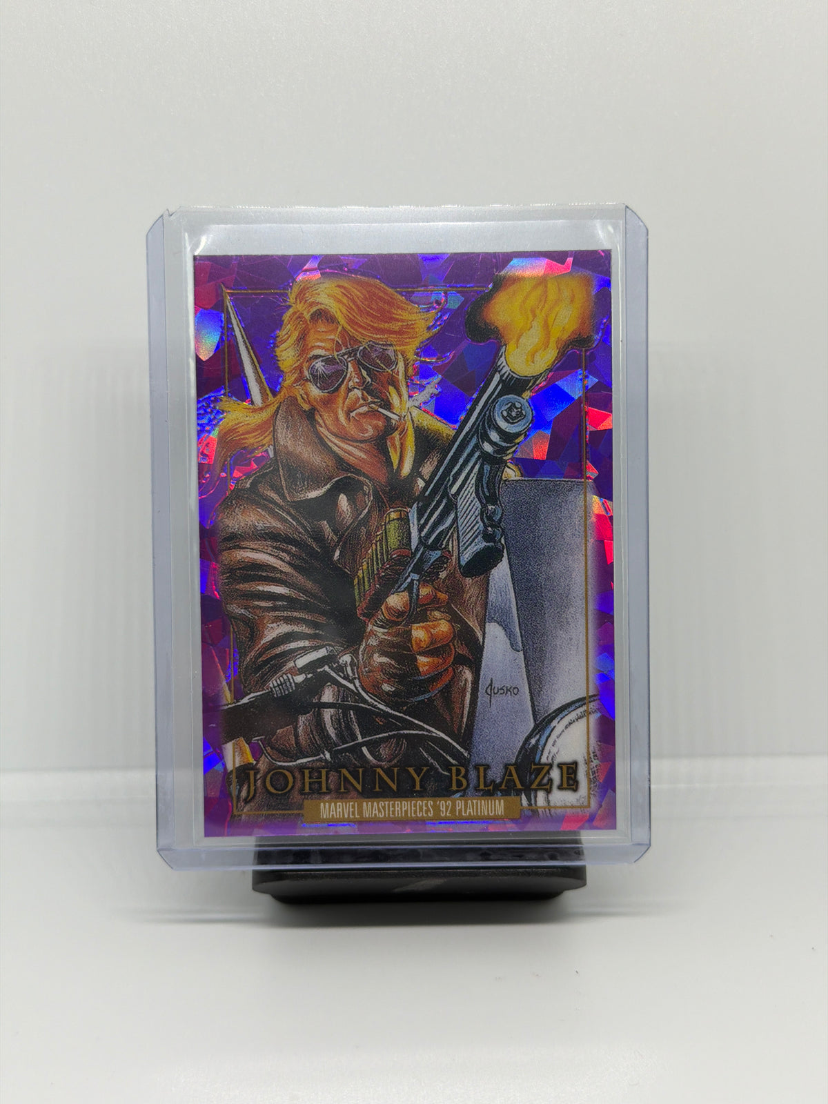 2024 Marvel Masterpieces ’92 Platinum PURPLE CRYSTALS #2 Johnny Blaze