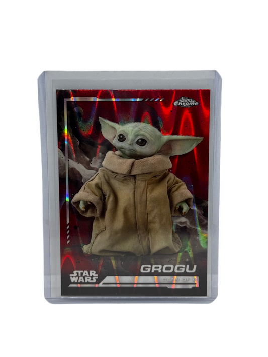 2024 Topps Chrome Star Wars Red Wave Refractor Grogu