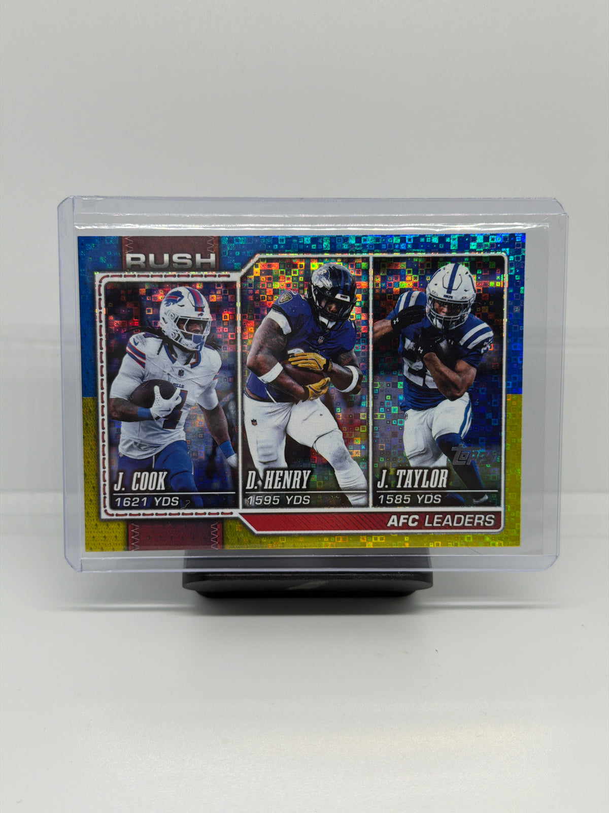 2026 Topps Flagship 2025 AFC Rush Leaders Cook/Henry/Taylor Football /150